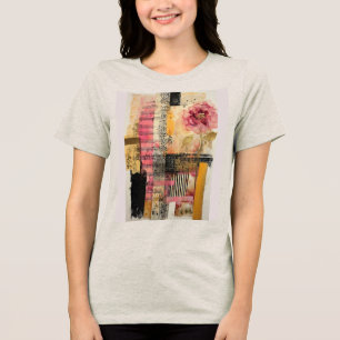 Camiseta Flor Rosa E Notas De Música