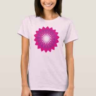 Camiseta Flor rosa elegante Mandala