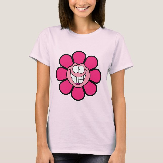 Camiseta Flor Rosa Feliz (Frente)