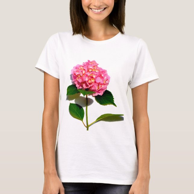 Camiseta Flor rosa rosa rosa-rosa Hydrangea rosa (Frente)