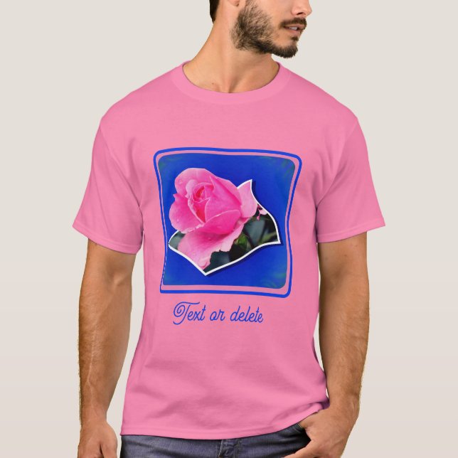 Camiseta Flor Rosa Rosebud Fora Dos Limites Personalizados (Frente)