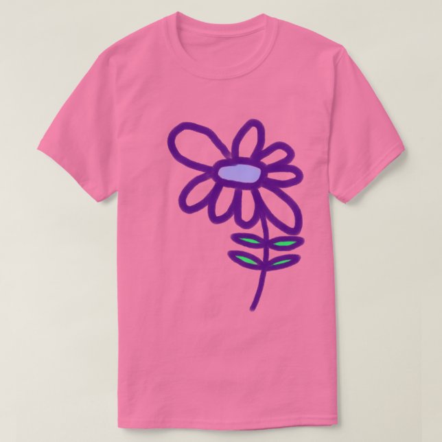 Camiseta Flor Roxa Funky (Frente do Design)