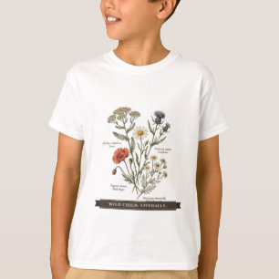 Camiseta Flor Silvestre Divertida para Crianças "Criança Se