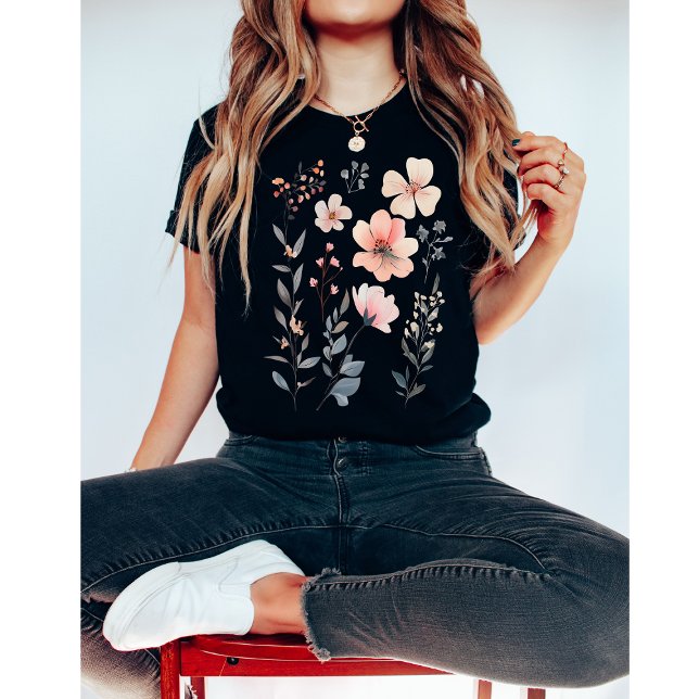 Camiseta Flor Silvestre-Flor-Cute (Criador carregado)