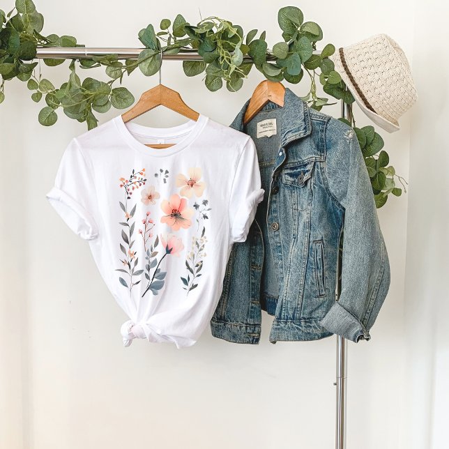 Camiseta Flor Silvestre-Florido-Fofo (Criador carregado)