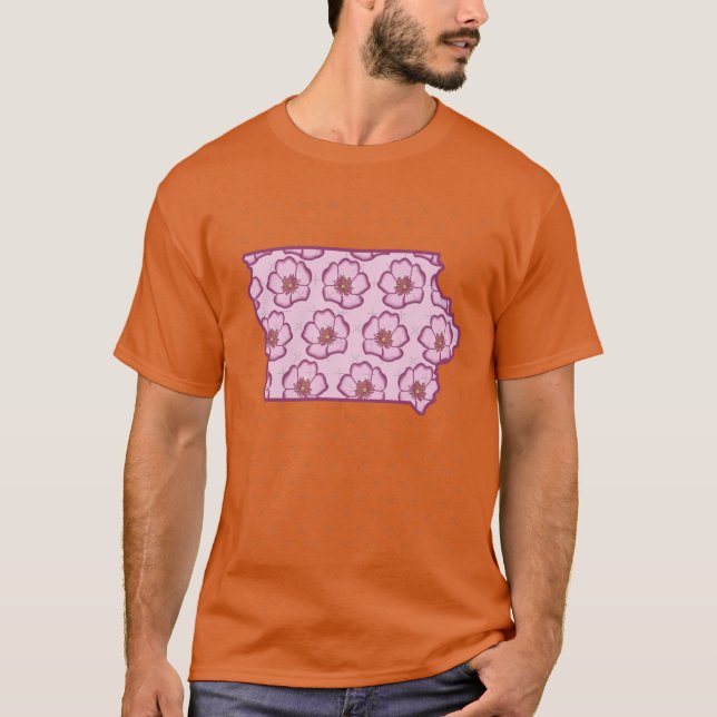 Camiseta Flor Silvestre Rosa de Iowa (Frente)