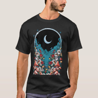 Camiseta Flor Testemunha E Lua Goblincore E Cottagecore
