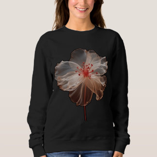 Camiseta Flor translúcida elegante a preto