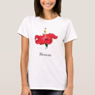 Camiseta Flor Tropical Red Hibiscus