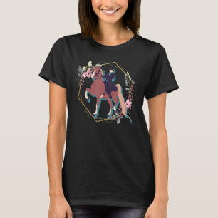 Camiseta Flor Trotador Cavalo Americano Saddle
