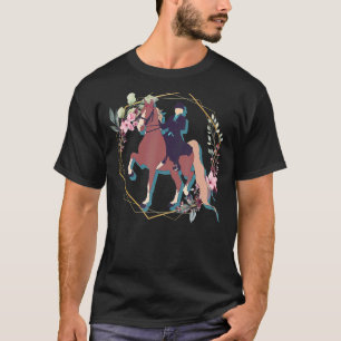Camiseta Flor Trotador Cavalo Americano Saddle