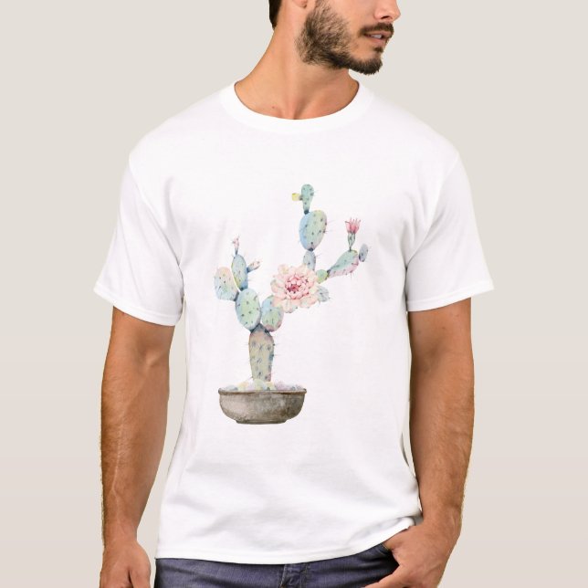 Camiseta Flor Verde Torn Cactus (Frente)