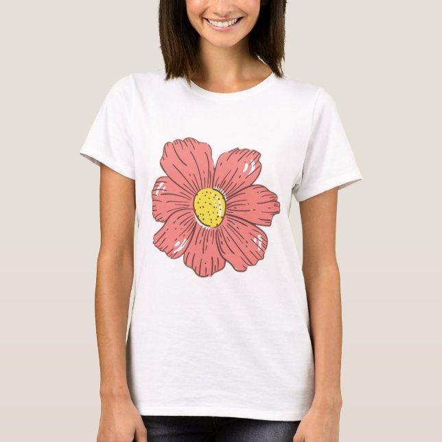 Camiseta Flor vermelha (Frente)