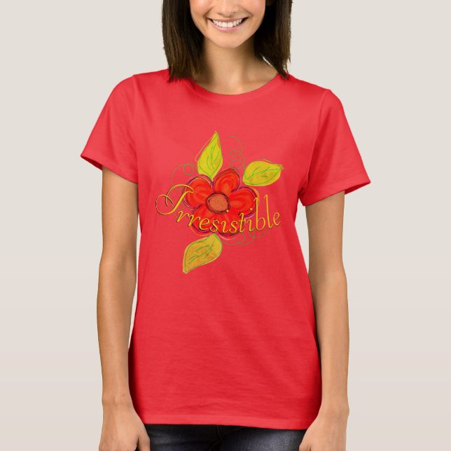 Camiseta Flor Vermelha Irresistível (Frente)