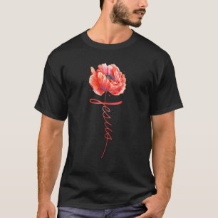 Camiseta Flor Vermelha Jesus Fé Cristã Cruz de Deus