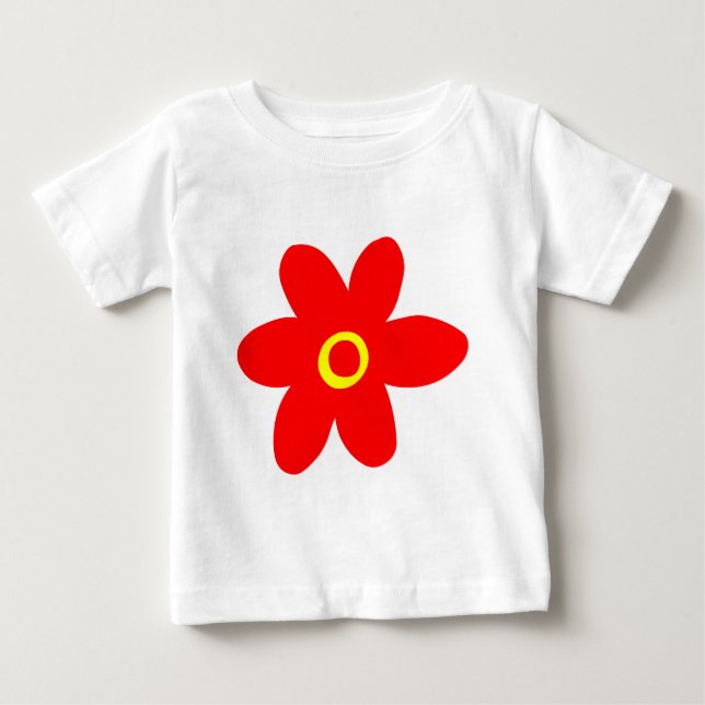 Camiseta Flor Vermelho Grande (Frente)