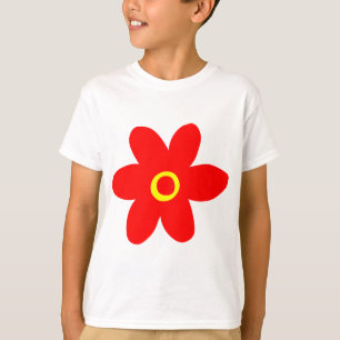 Camiseta Flor Vermelho Grande