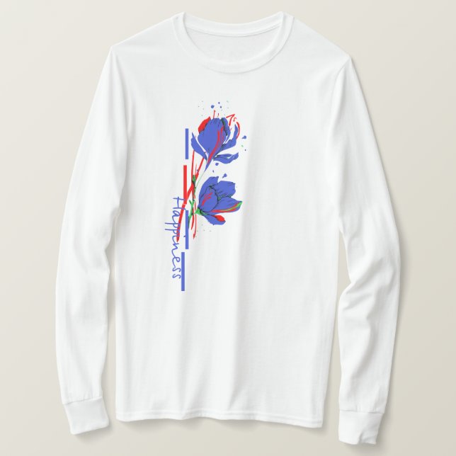 Camiseta Flor vibrante minimalista (Frente do Design)