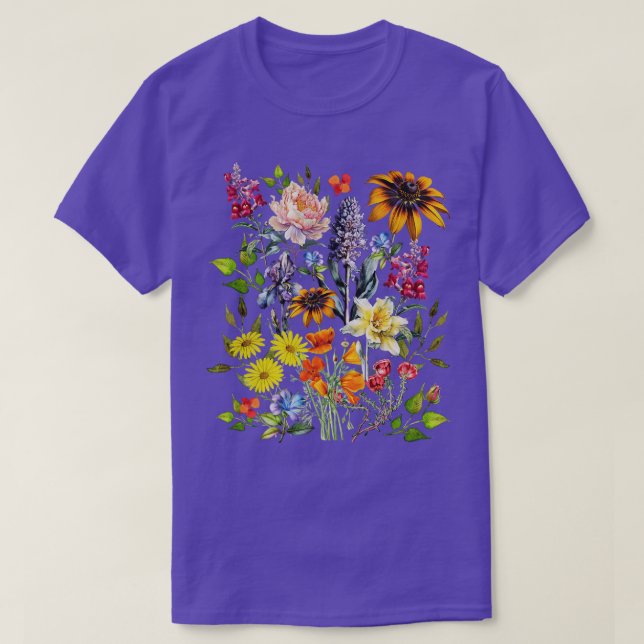 Camiseta Flor Vintage Botânica (Frente do Design)