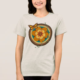 Camiseta Flor Vintage , Estilo Vintage, Flor e Redondo