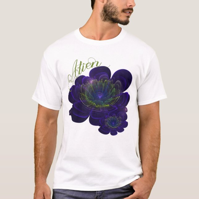 Camiseta Flor violeta azul (Frente)