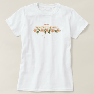 Camiseta Flora de aquarela rosa coquette motivacional