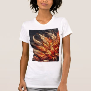 Camiseta Floração de Fênix Ardente — Floral de Pena Ígnea