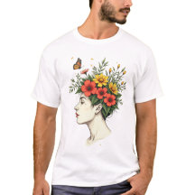 Floração Serena - Mulher com Flor na Cabeça e Borb
