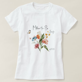 Camiseta Florais Coloridos Vintage, Chás de Bebê para Gesta