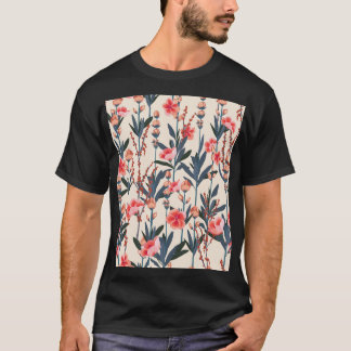 Camiseta Florais de Jardim: Vintagem Botânica Tropical