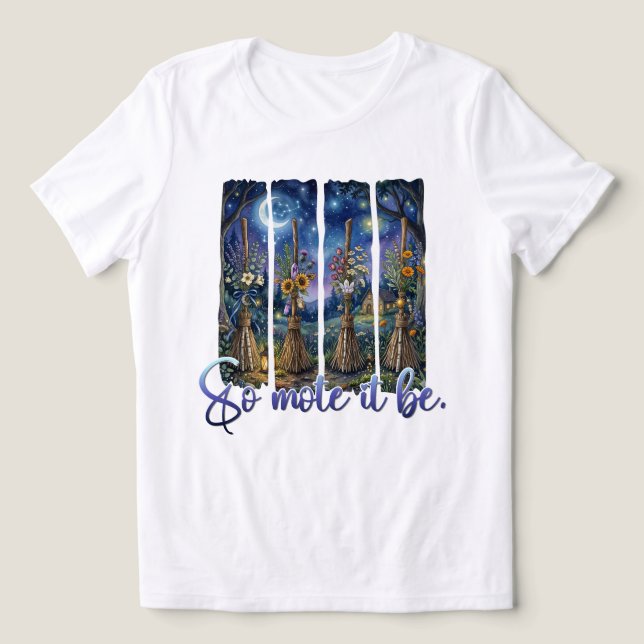 Camiseta Florais Mágicos e Caprichosos Assim Seja Celestial (Design frontal)