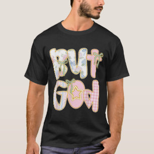 Camiseta Florais Mas Deus Coquete Laço Jesus Versículo Bíbl