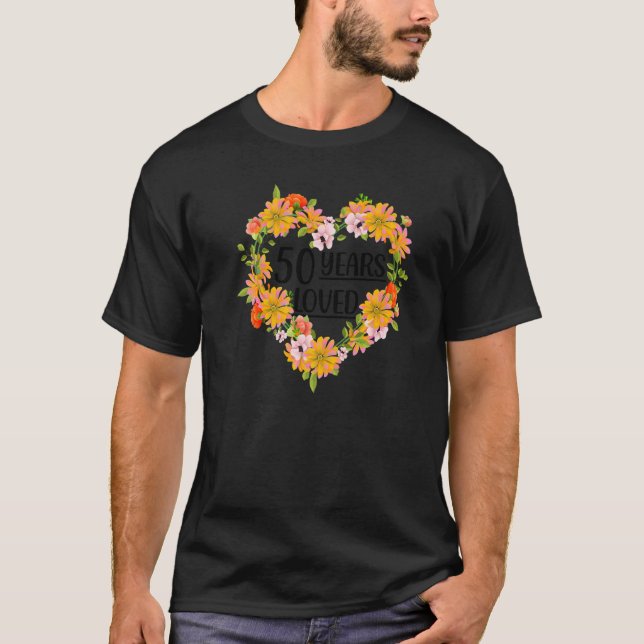 Camiseta Floral 50 Anos Aniversário 50 Anos Amar 50º B (Frente)