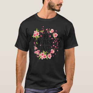 Camiseta Floral 99 Years Old 99th Birthday Women 99 Years L