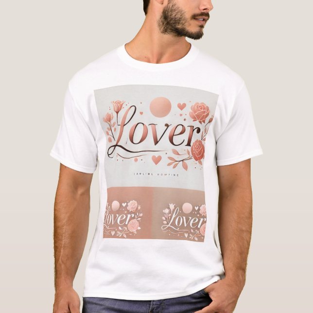 Camiseta Floral Aestética do Pão - Rosa romântica (Frente)