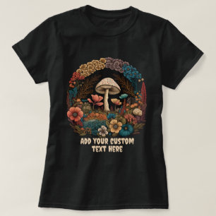 Camiseta Floral, Amantes De Cogumelo, Bela Casa De Cogumelo