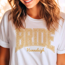 Camiseta Floral Amarelo Dourado NOIVA Festa de Noivado