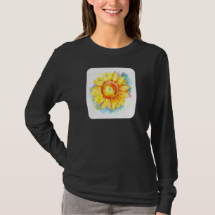 Camiseta Floral Amarelo Flor Girassol Sunflower Watercolor 