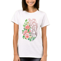 Camiseta Floral Anatômica do Coração - Medicina Ar