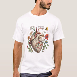 Camiseta Floral Anatomical Heart Bouquet