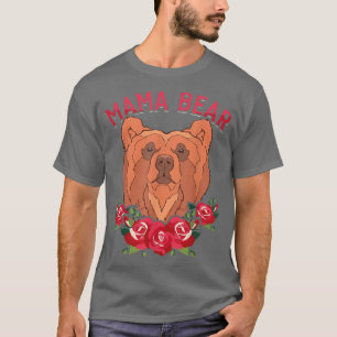 Camiseta Floral Animal Mom Bear Family Flower Rose Mama Bea