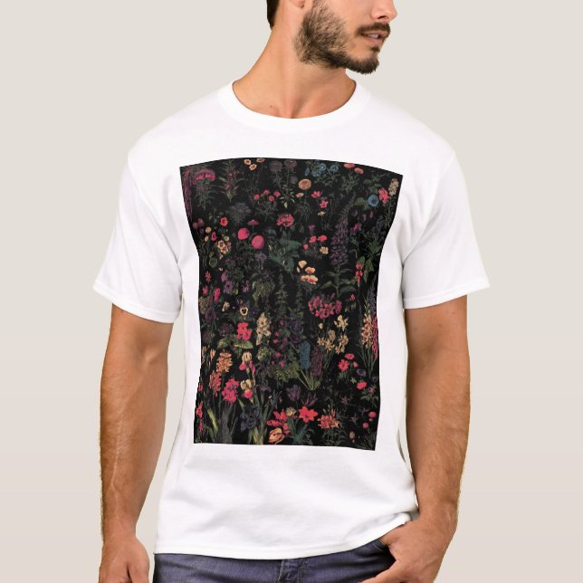 Camiseta Floral Ativa Meia-Noite (Frente)
