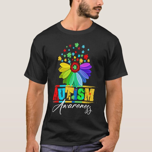 Camiseta Floral Autism Awareness Daisy Flower For Men Women (Frente)