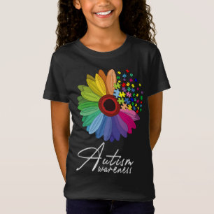Camiseta Floral Autismo Sensibilização Flor Para Mulheres