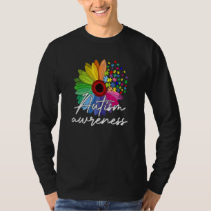 Camiseta Floral Autismo Sensibilização Flor Para Mulheres