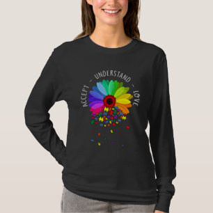 Camiseta Floral Autismo Sensibilização Flor Para Mulheres M