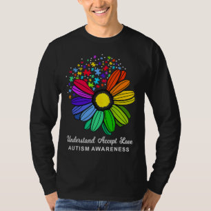 Camiseta Floral Autismo Sensibilização Flor Para Mulheres M