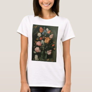 Camiseta Floral Barroco Antigo, Vaso de Flores em um Nicho