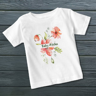 Camiseta Floral Bebê Elegante   Novo Bebê