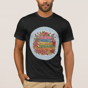 Camiseta Floral Bookworm Leitura Fofa & Uvas Ros